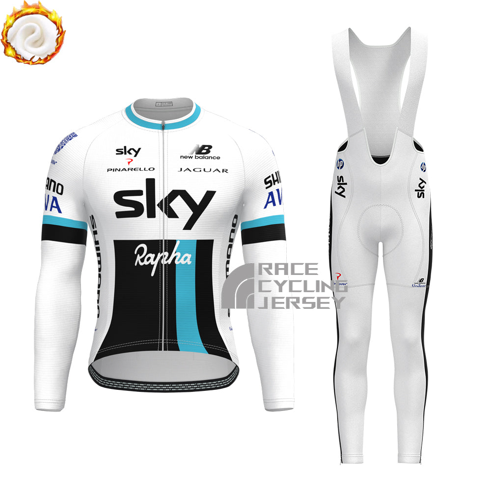 Sky Rapha Fleece Long Sleeves Cycling Kits