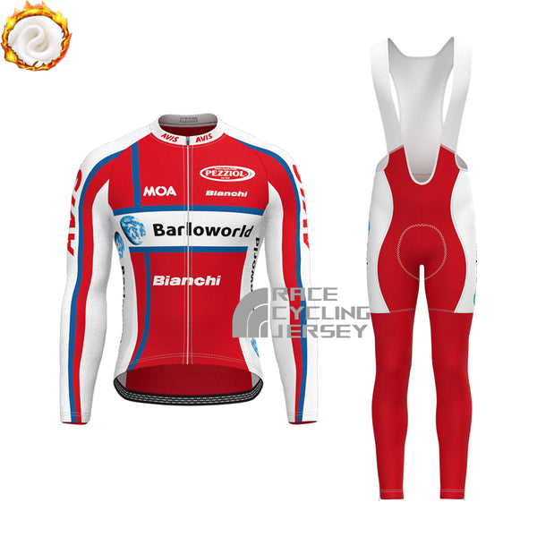 United State Red Fleece Long Sleeves Cycling Kits