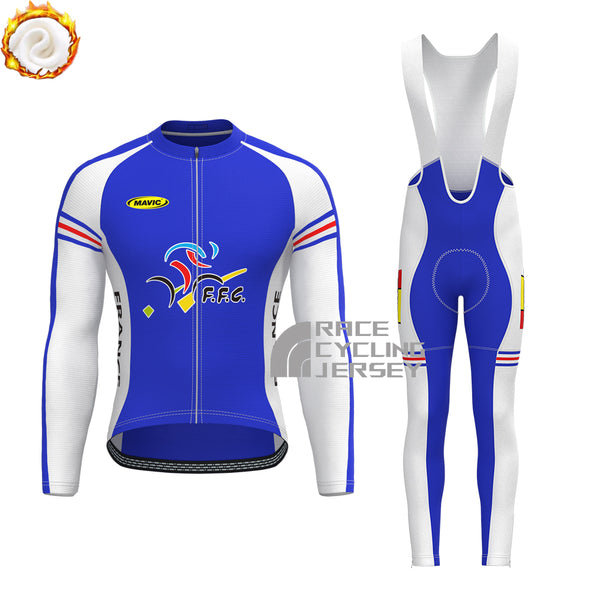 2003 France Fleece Long Sleeves Cycling Kits
