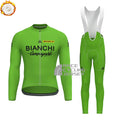 Green Bianchi Fleece Long Sleeves Cycling Kits