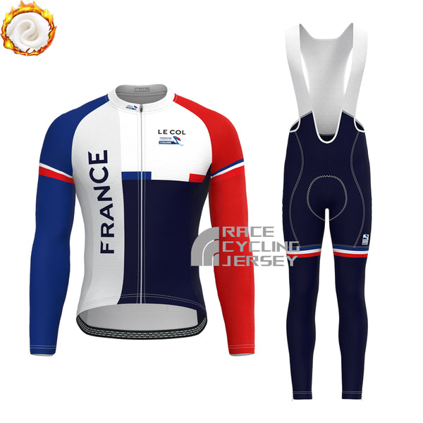 France LE COL Fleece Long Sleeves Cycling Kits