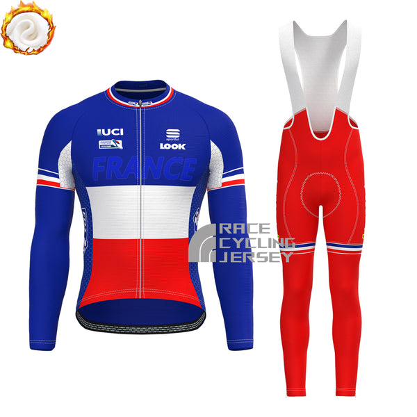 France FDJ Fleece Long Sleeves Cycling Kits