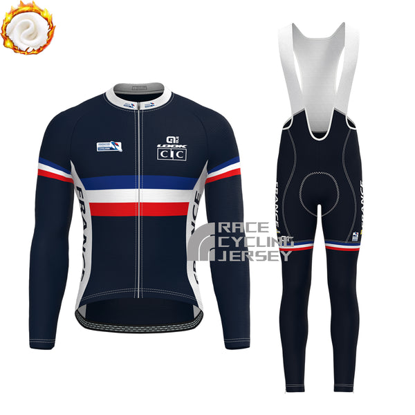 2022 France Fleece Long Sleeves Cycling Kits