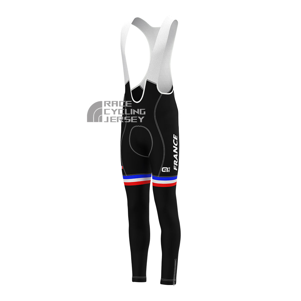 France Stripes Fleece Bib Cycling Pants