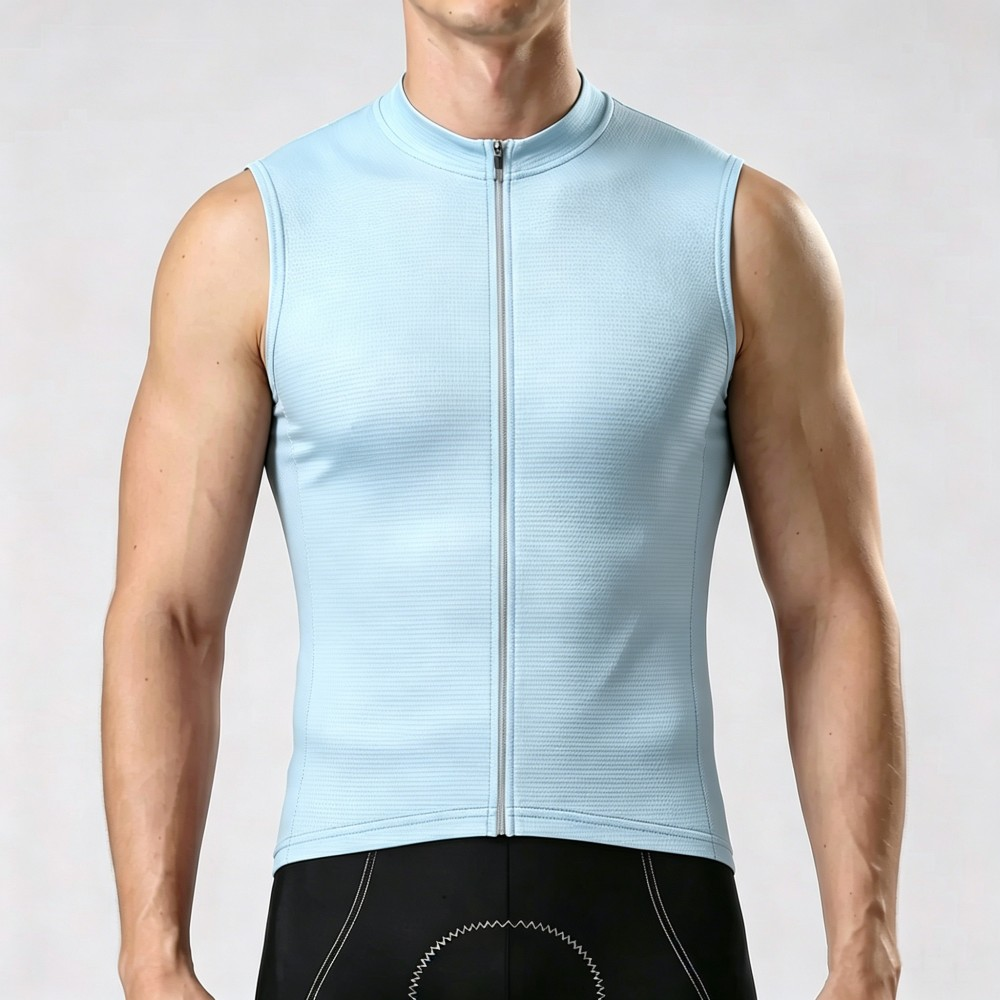 Baby Blue Sleeveless Cycling Jersey