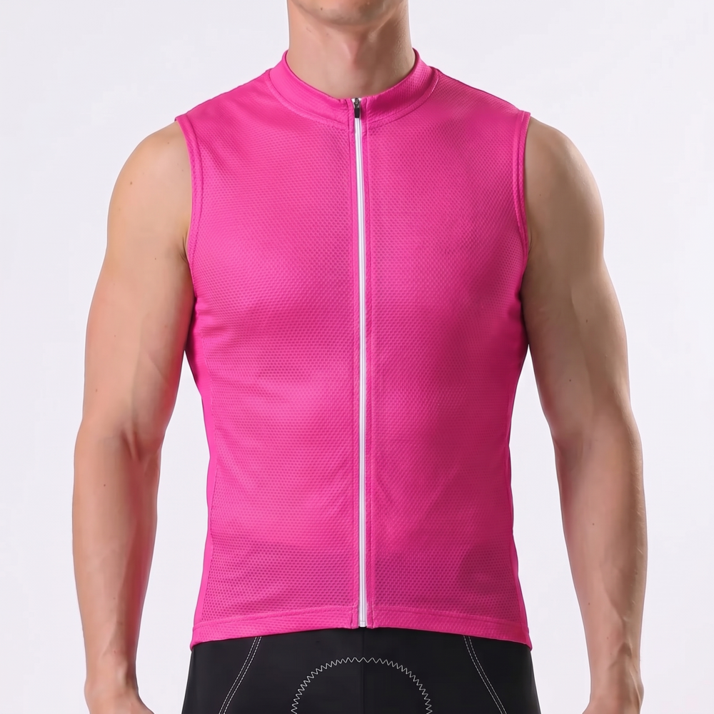 Rose Red Sleeveless Cycling Jersey