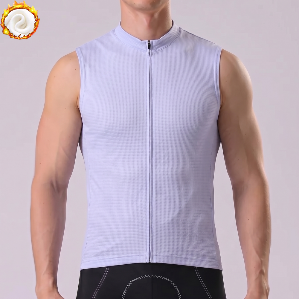 Violet Fleece Sleeveless Cycling Jersey