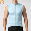 Baby Blue Fleece Sleeveless Cycling Jersey