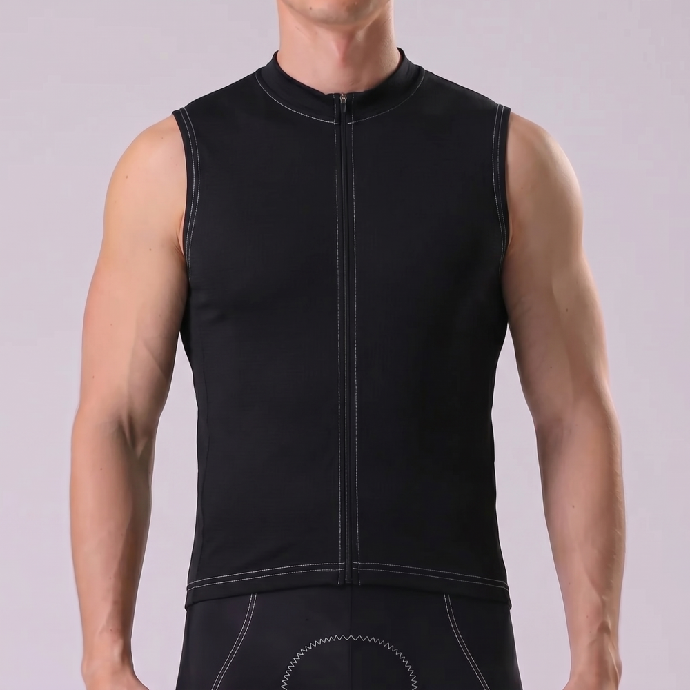 Black Sleeveless Cycling Jersey