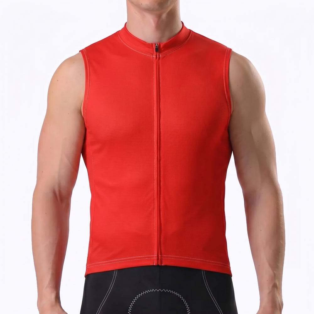 Red Sleeveless Cycling Jersey