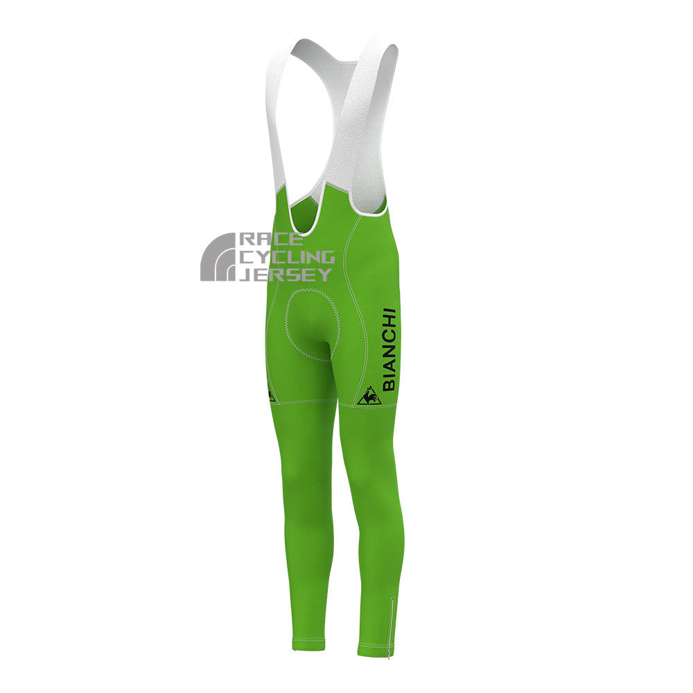 Green Bianchi Fleece Bib Cycling Pants