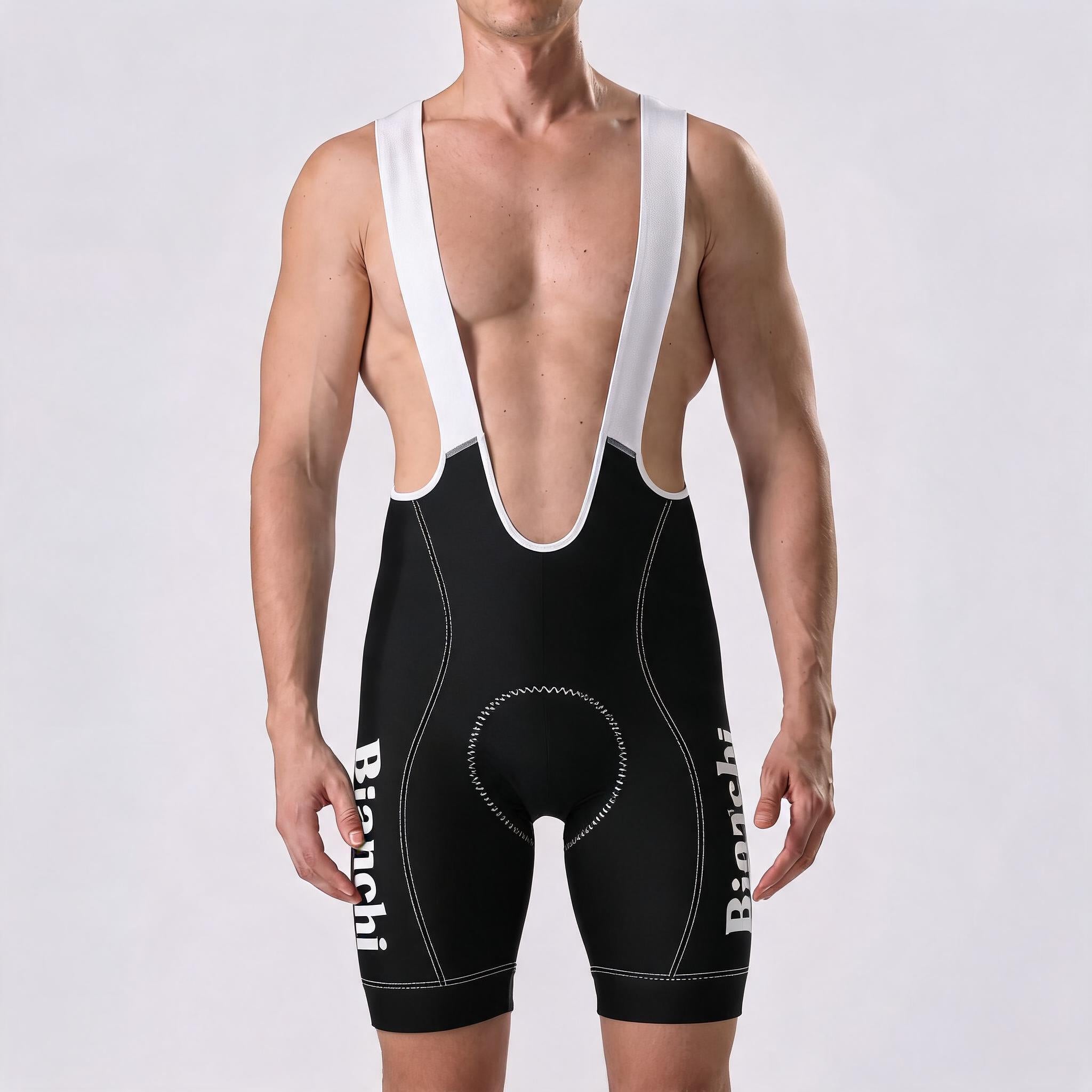 White Bianchi Bib Cycling Shorts