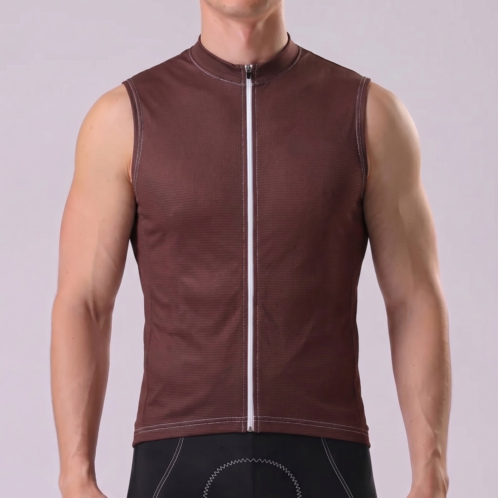 Dark Coffee Color  Sleeveless Cycling Jersey
