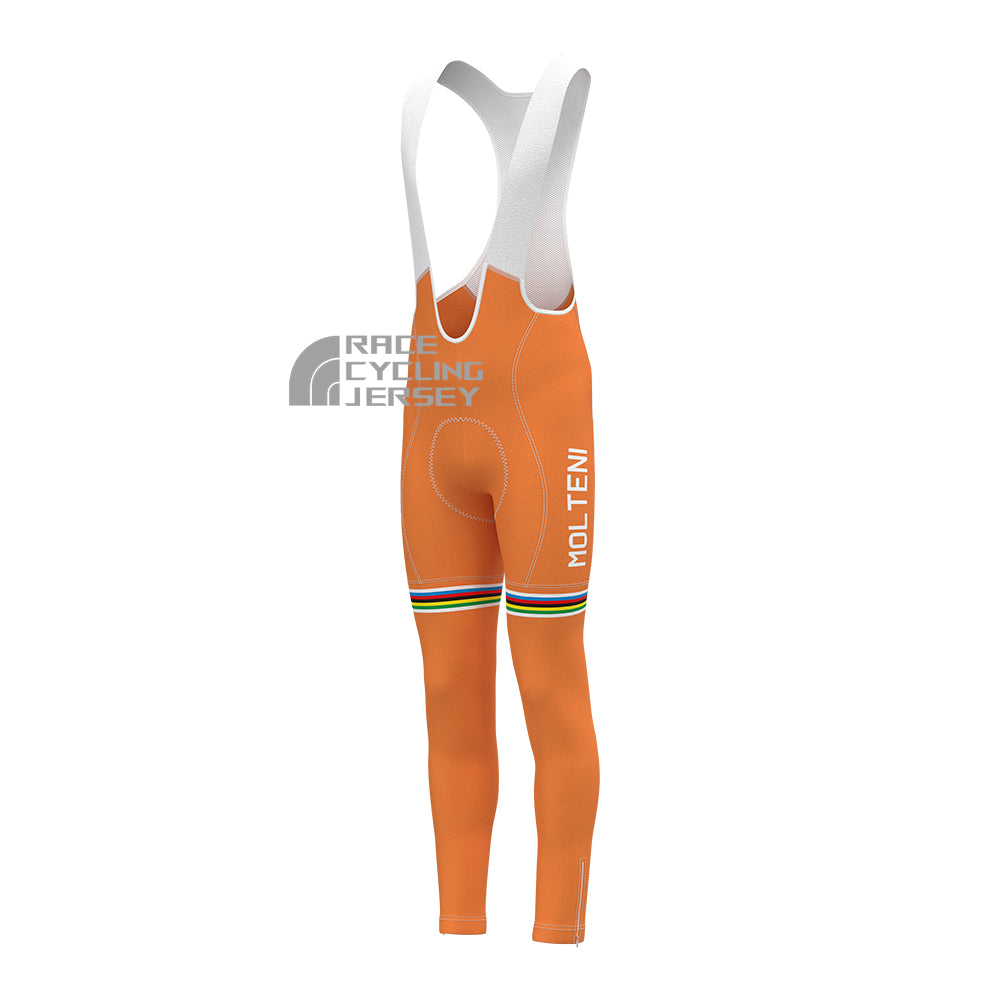 Orange MOLTENI Fleece Bib Cycling Pants