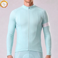 Glacier Blue Fleece Long Cycling Jersey