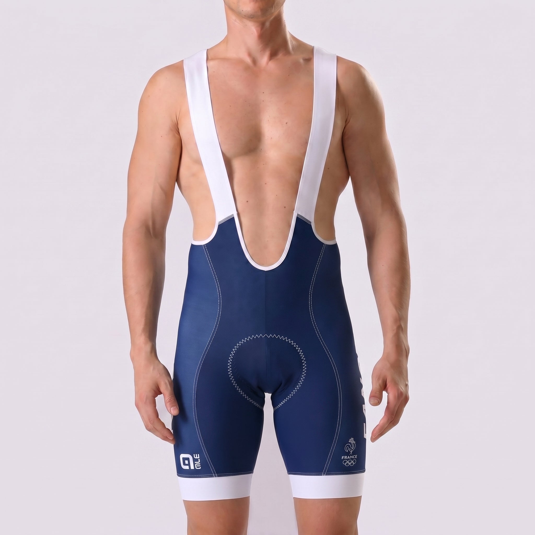 France White Bib Cycling Shorts