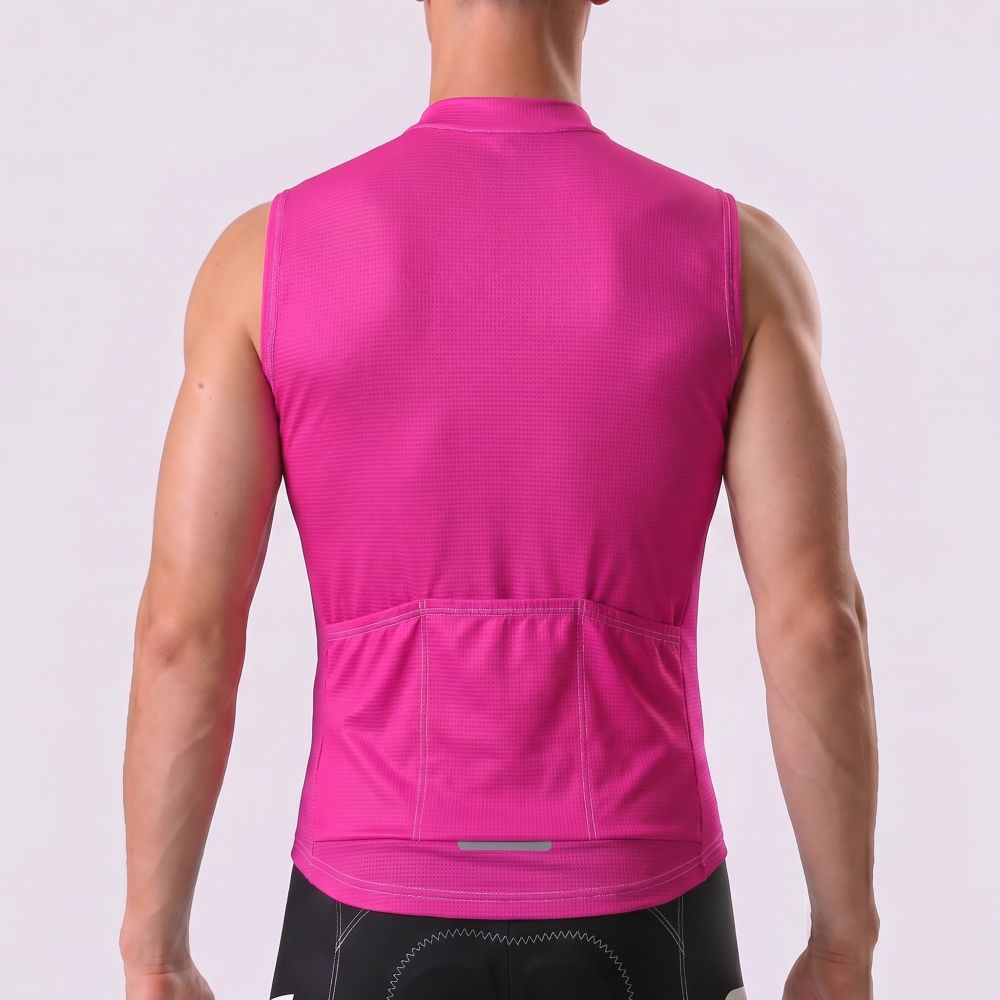 Rose Red Windproof Sleeveless Cycling Jersey