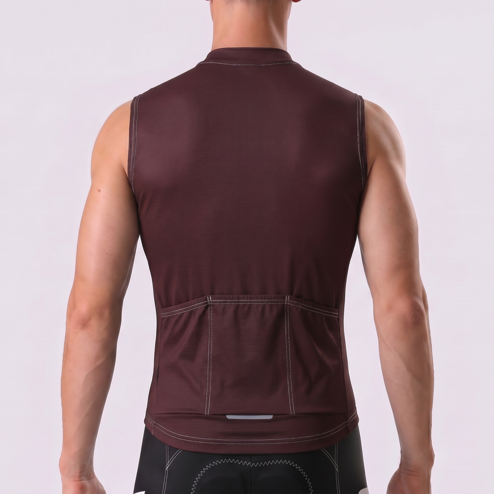 Dark Coffee Color  Windproof Sleeveless Cycling Jersey