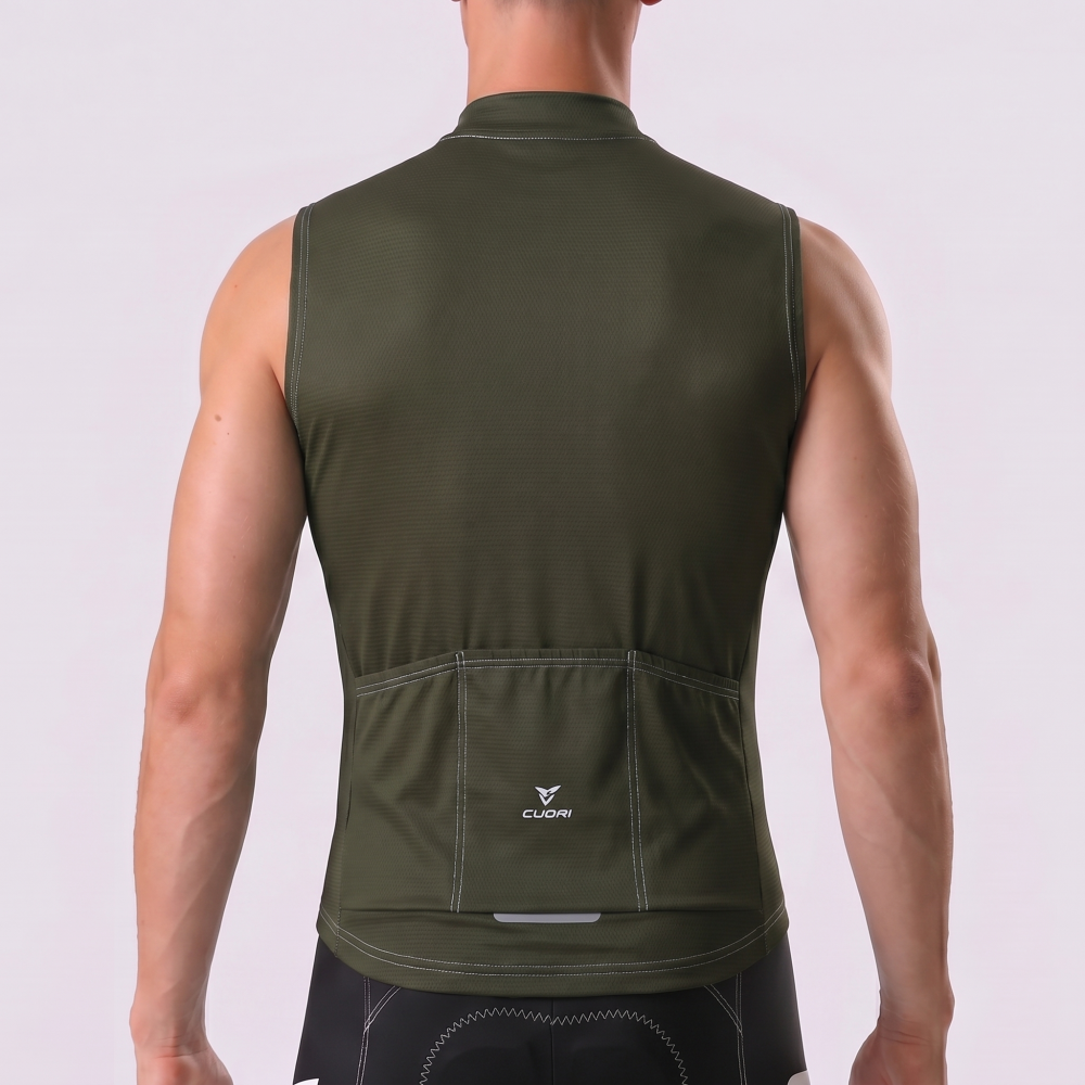 Army Green Windproof Sleeveless Cycling Jersey