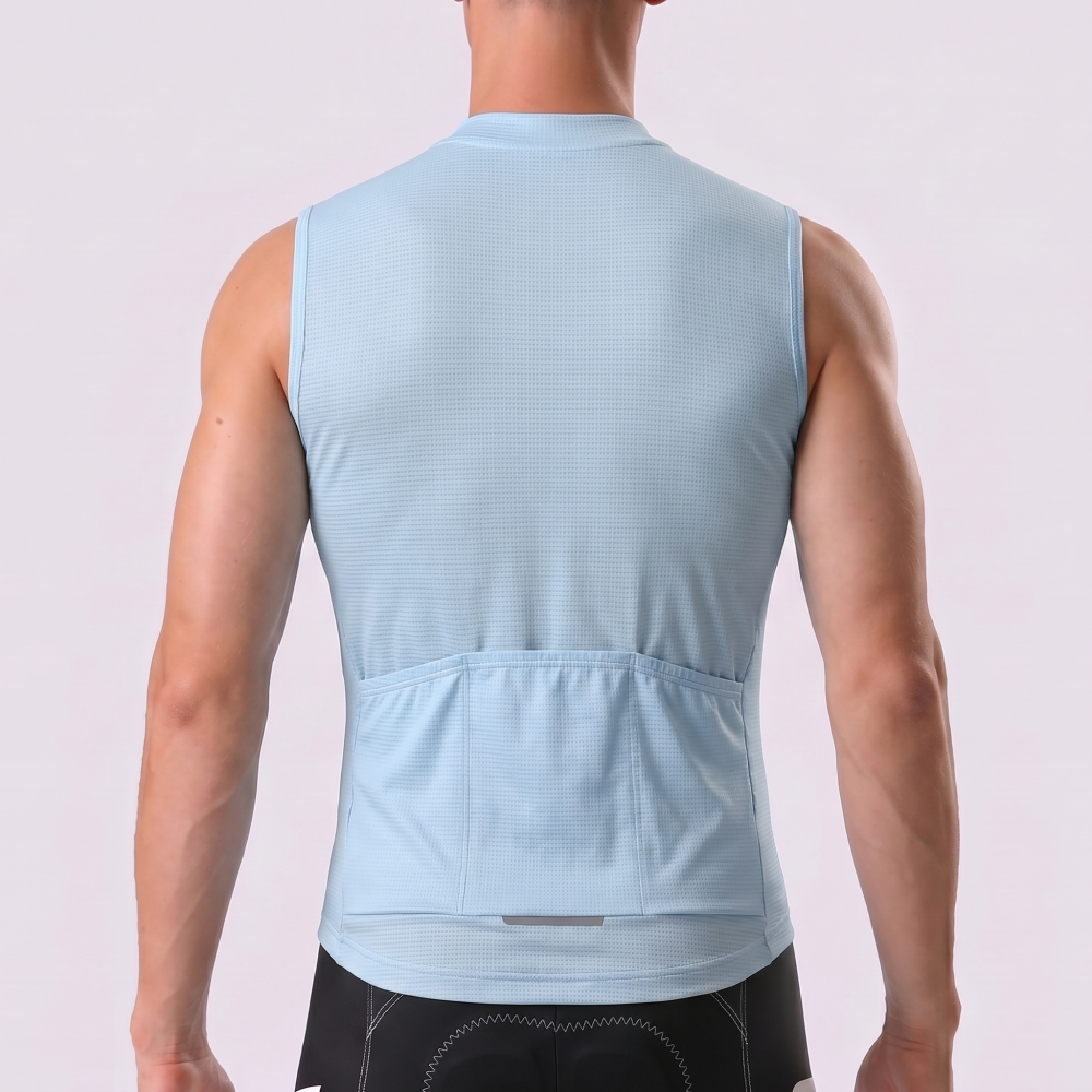 Baby Blue Sleeveless Cycling Jersey