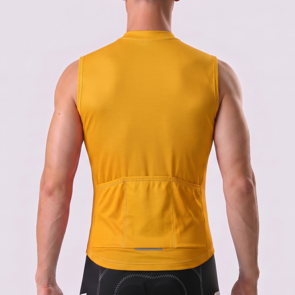 Orange Fleece Sleeveless Cycling Jersey