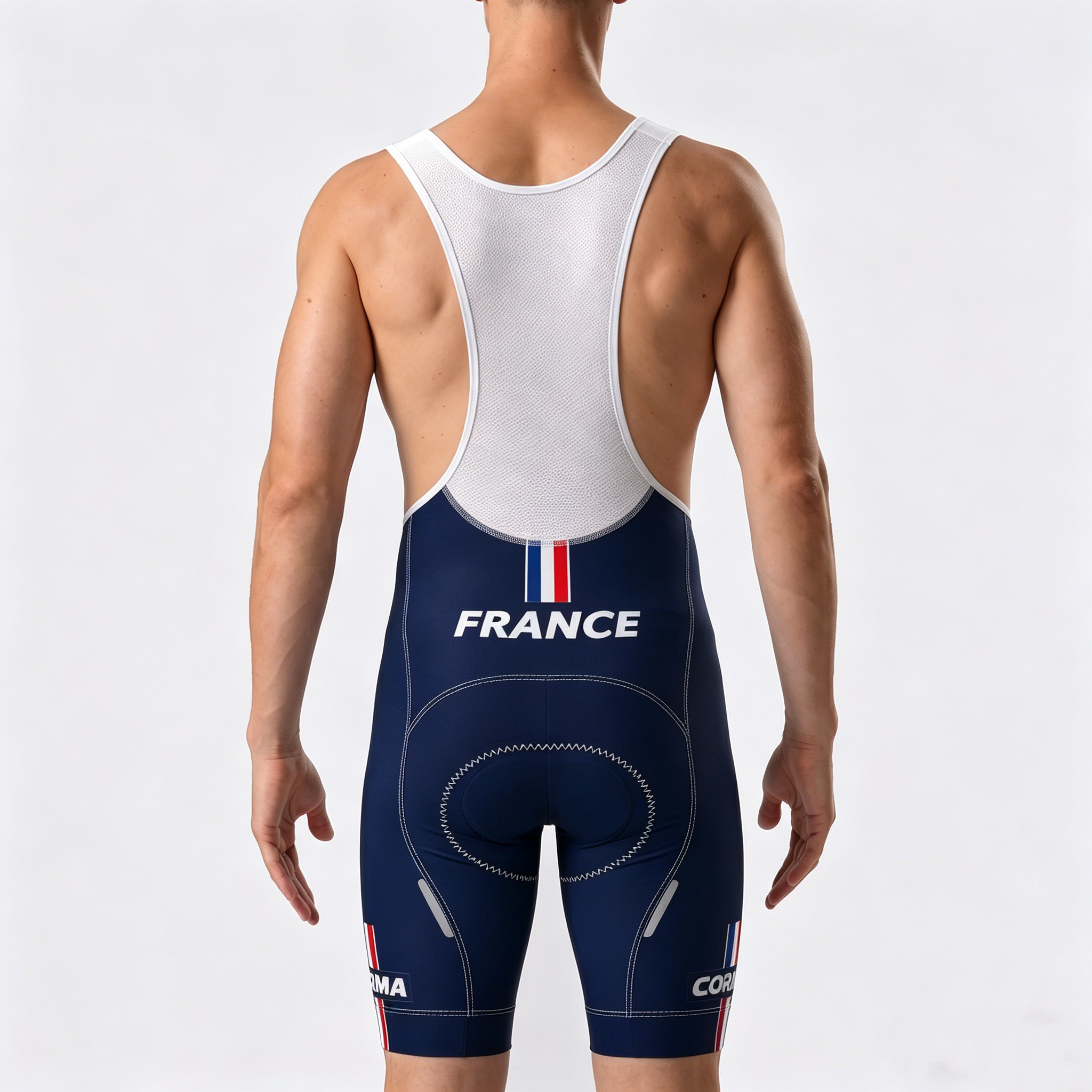 France Red Bib Cycling Shorts
