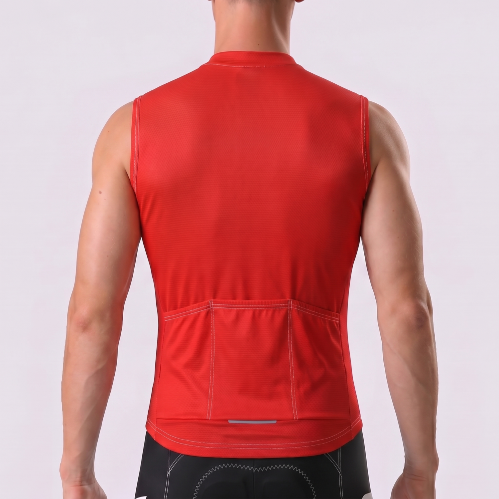 Red Sleeveless Cycling Jersey
