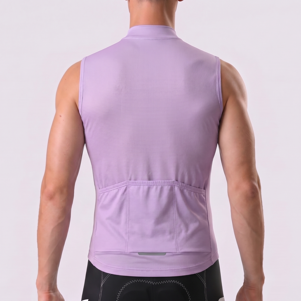 Macaron purple Fleece Sleeveless Cycling Jersey