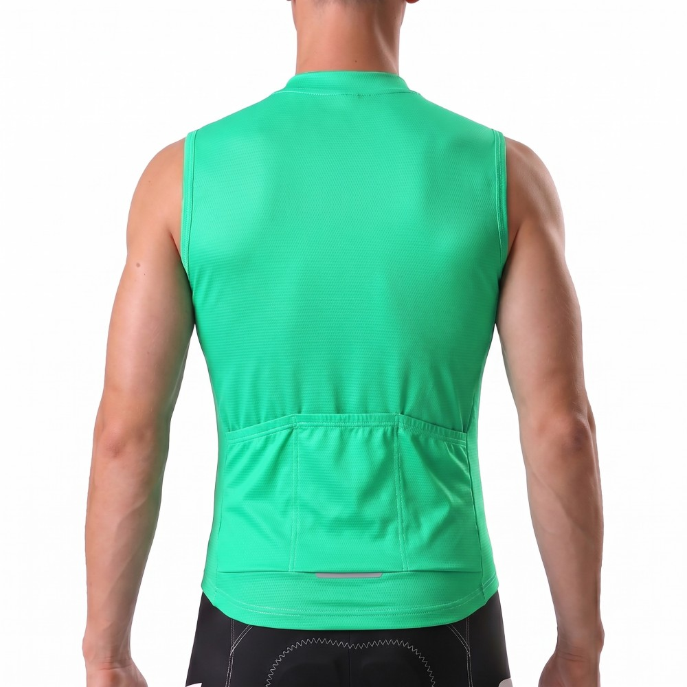 Fluorescent Green Fleece Sleeveless Cycling Jersey
