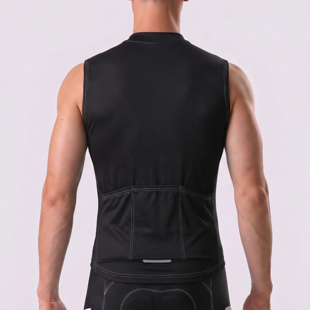 Black Windproof Sleeveless Cycling Jersey