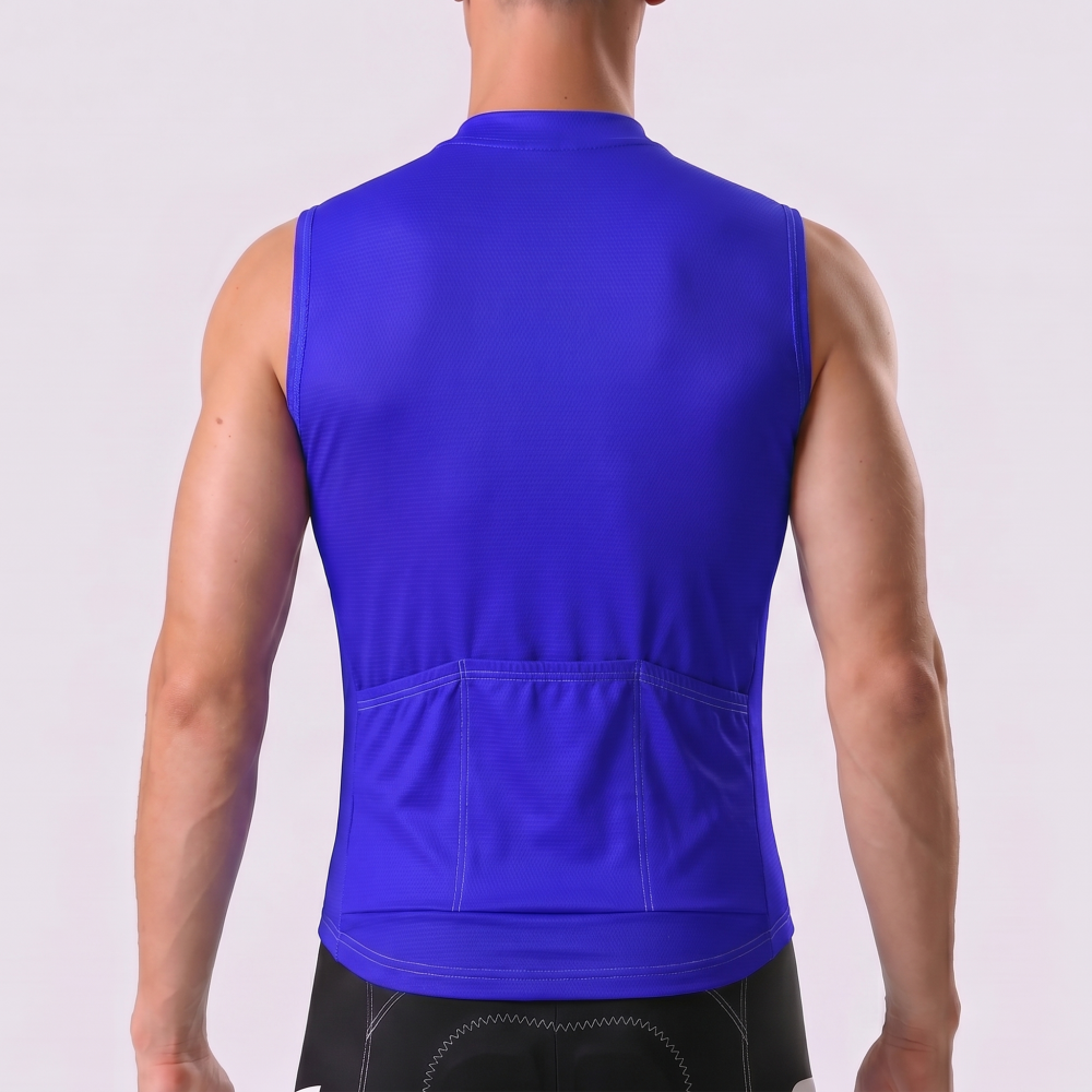 Dark Blue Windproof Sleeveless Cycling Jersey