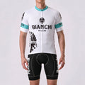 White Bianchi Short Sleeves Cycling Kits
