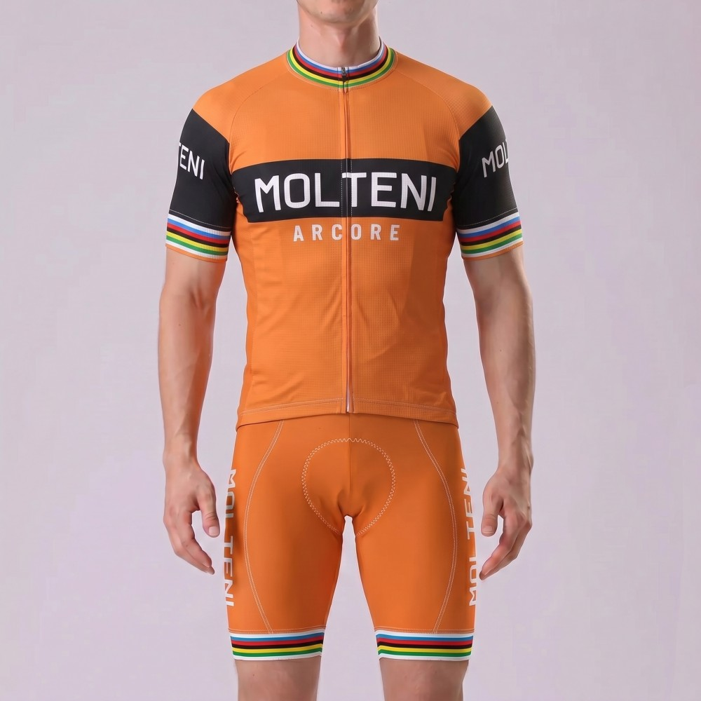 Orange MOLTENI Short Sleeves Cycling Kits