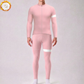 Macaron Pink Fleece Long Sleeves Cycling Kits