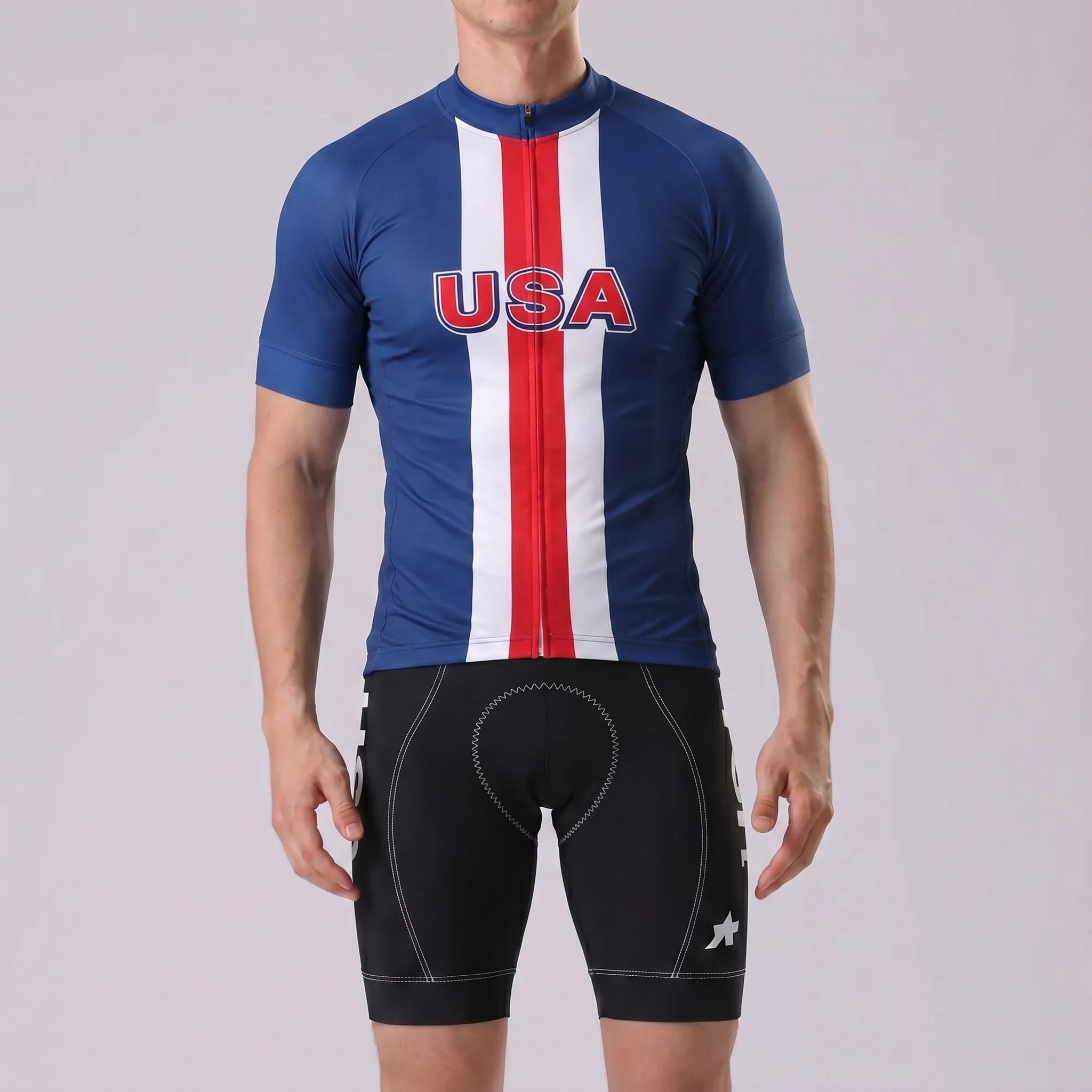 USA Blue Short Sleeves Cycling Kits