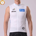Tour de France white Fleece Sleeveless Cycling Jersey