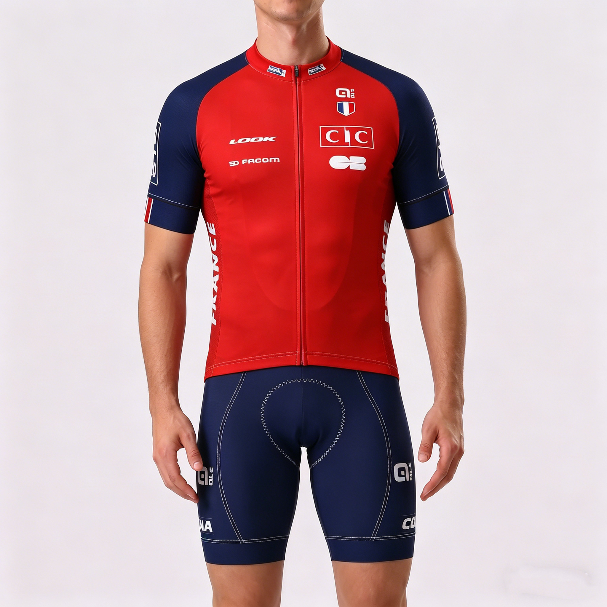 France Red Short Sleeves Cycling Kits