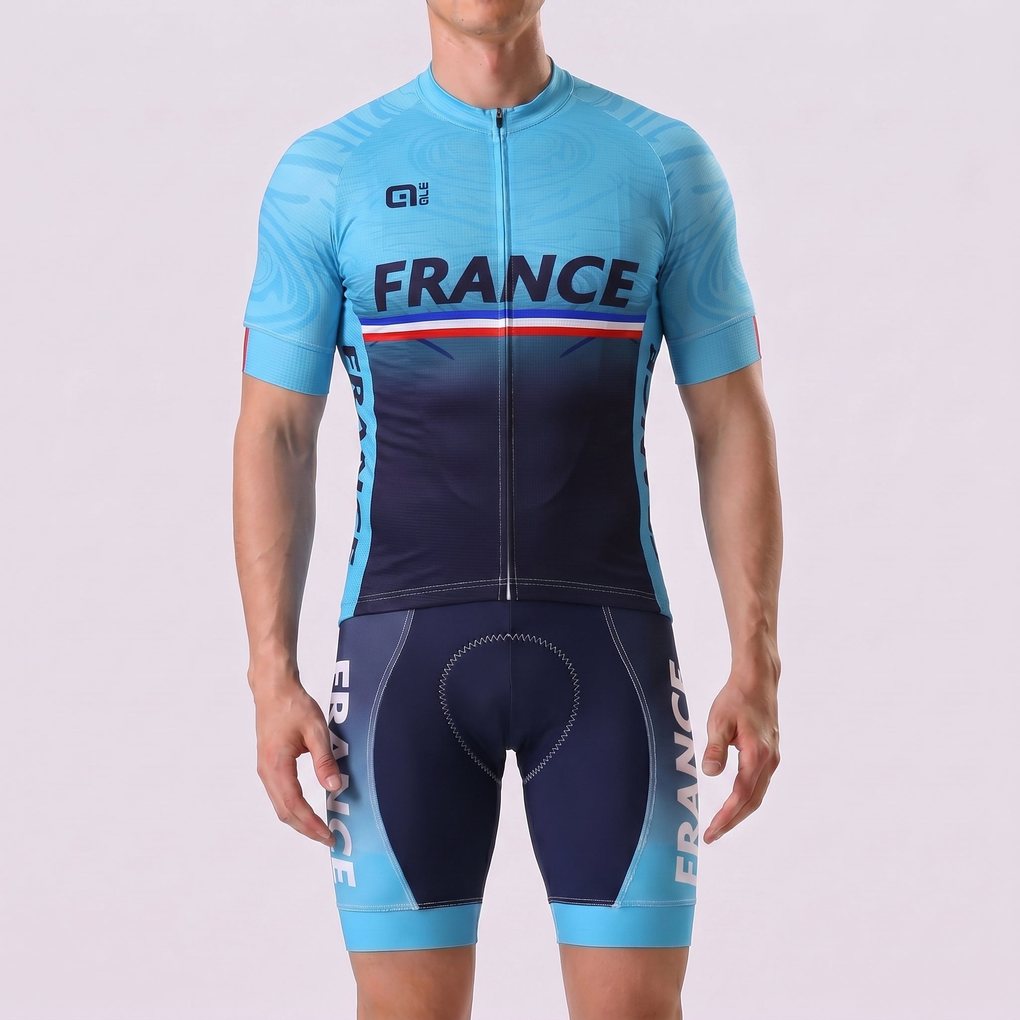 France Deep Blue Short Sleeves Cycling Kits