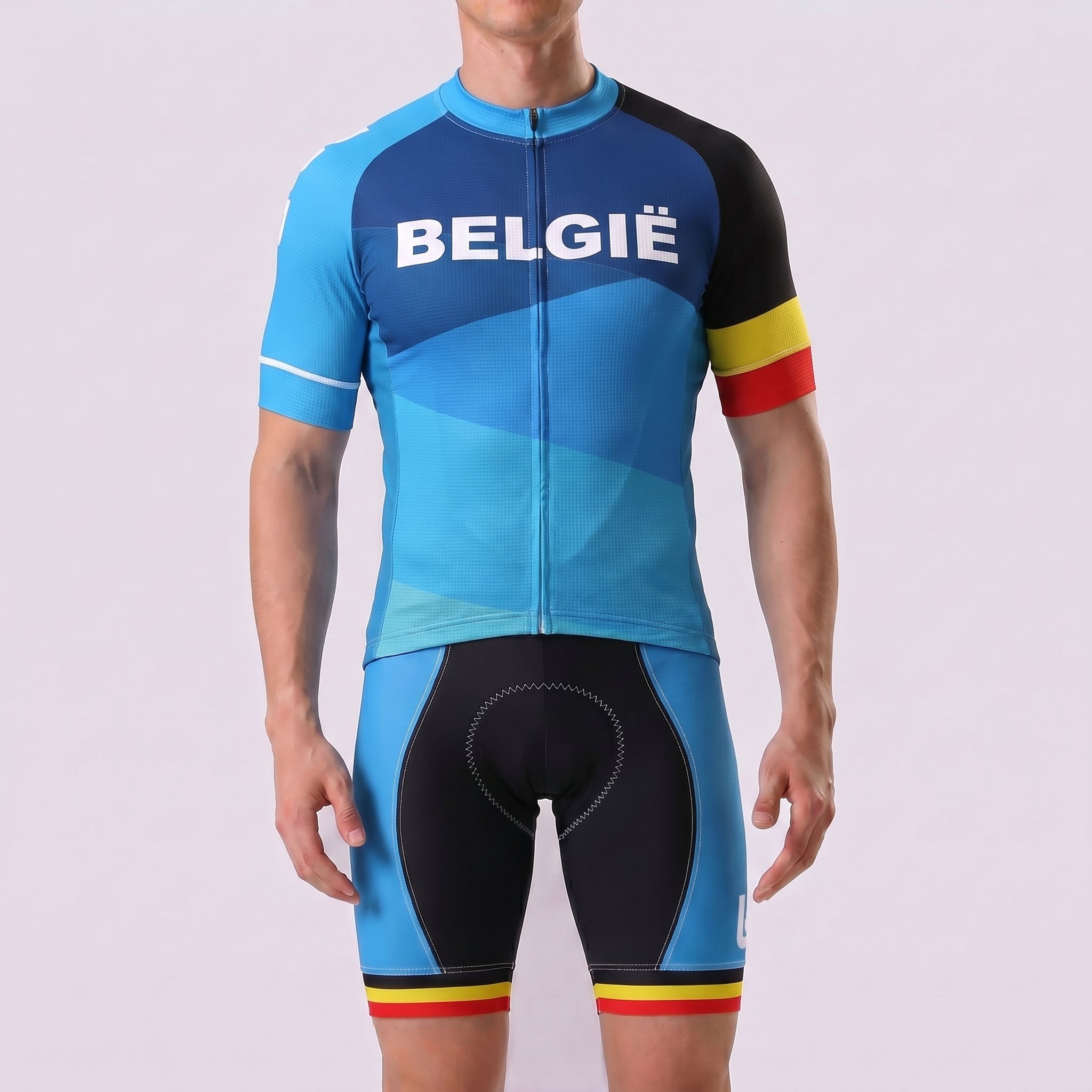 Belgium Blue Short Sleeves Cycling Kits