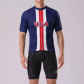 United States Blue Short Sleeves Cycling Kits