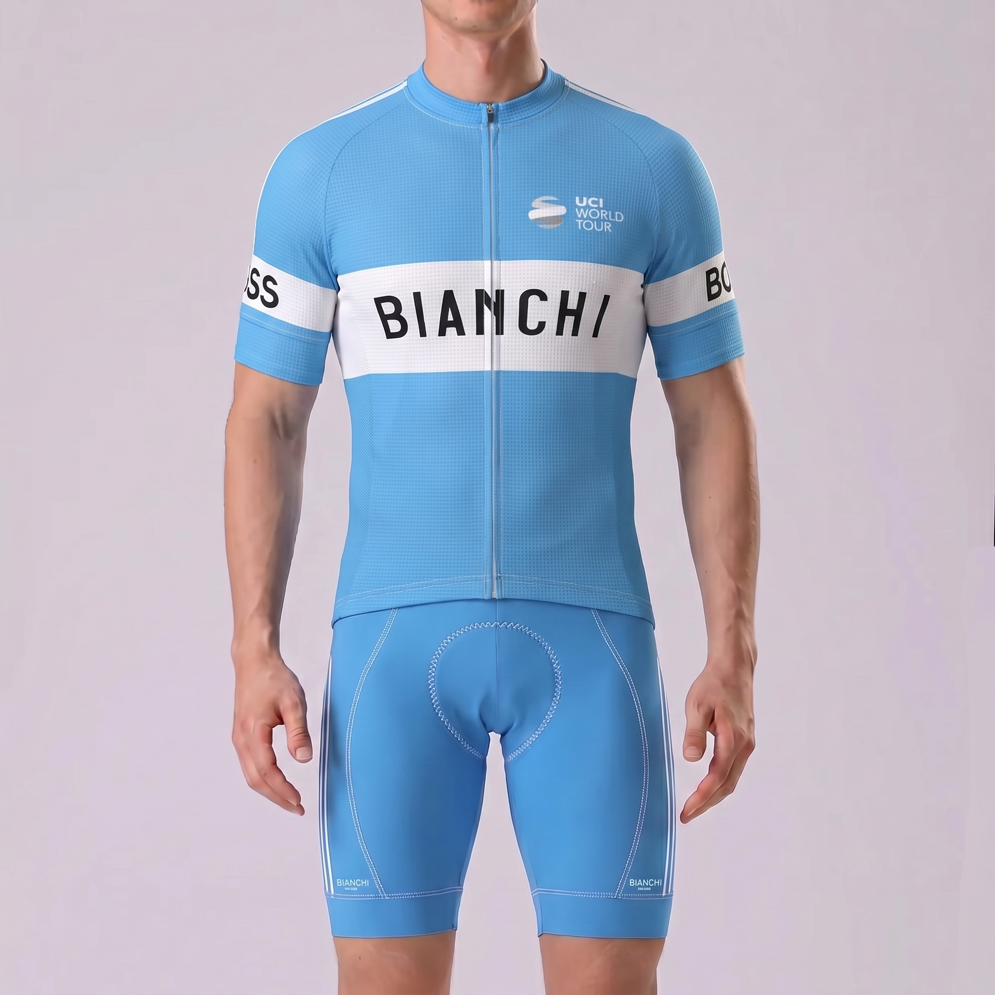 UCI BOOS Bianchi Short Sleeves Cycling Kits