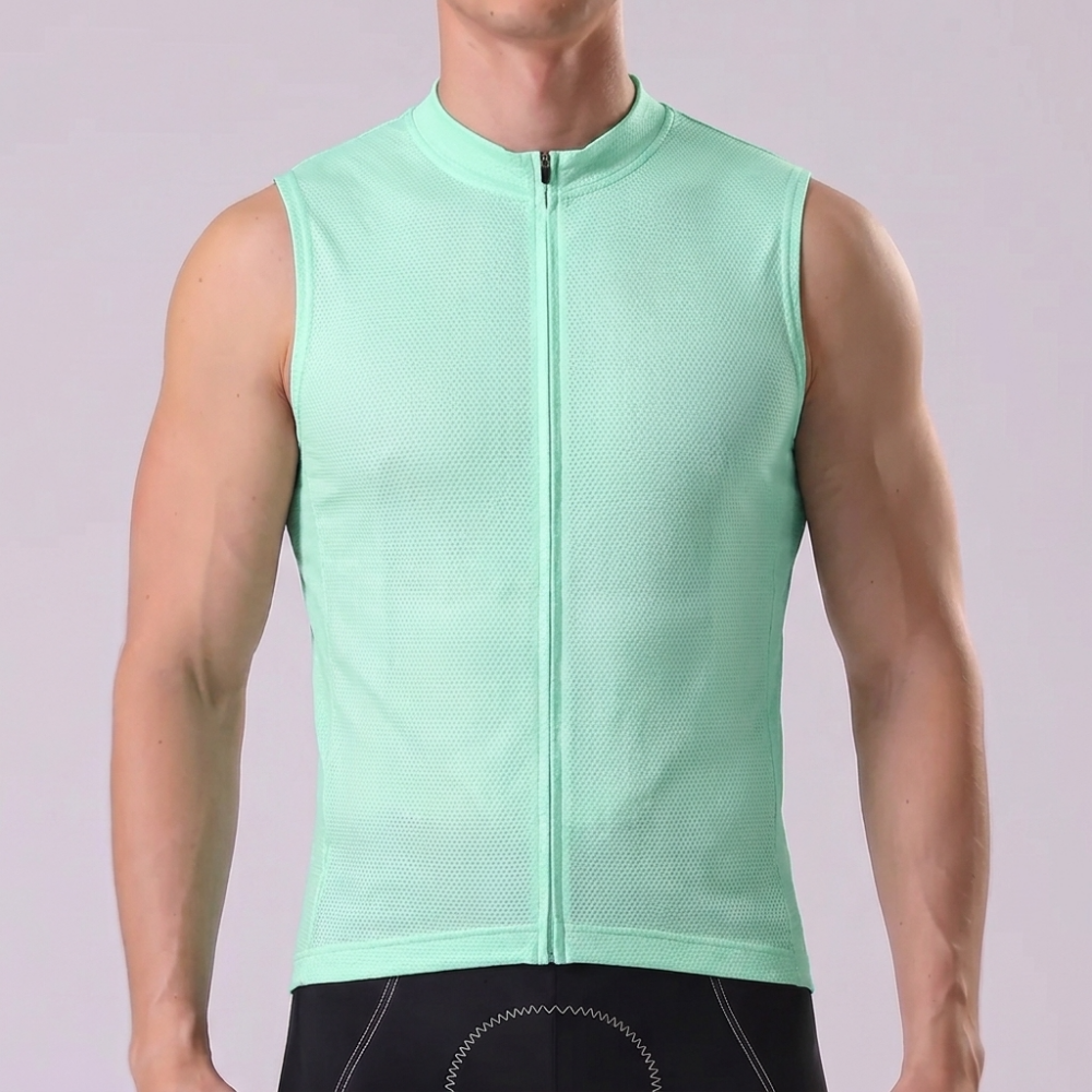 Macaron Green Sleeveless Cycling Jersey