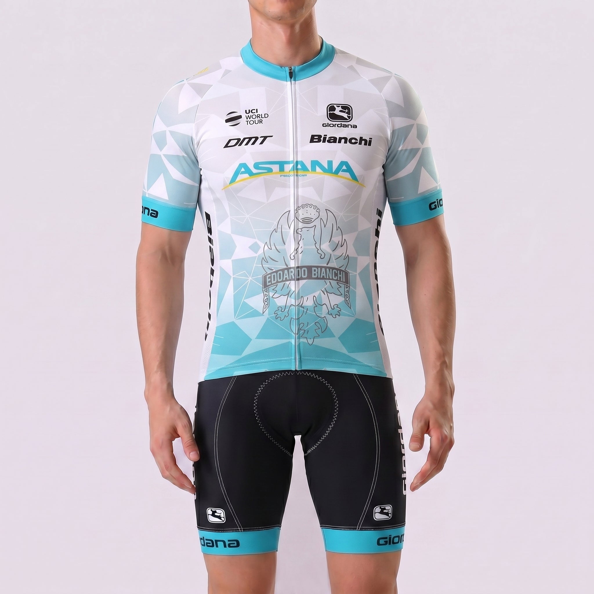 Stripes Bianchi Short Sleeves Cycling Kits
