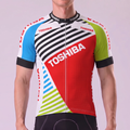 1990 Toshiba Red Short Sleeves Cycling Jersey