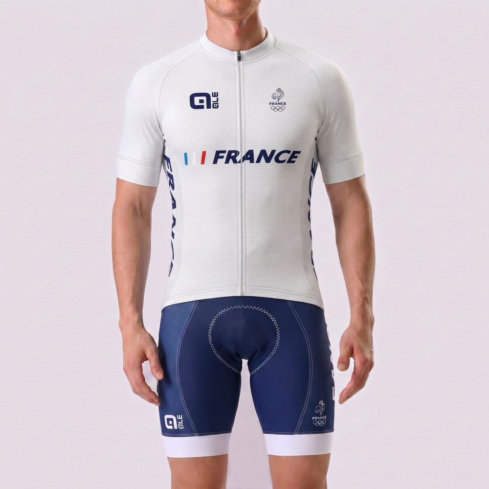 France White Short Sleeves Cycling Kits