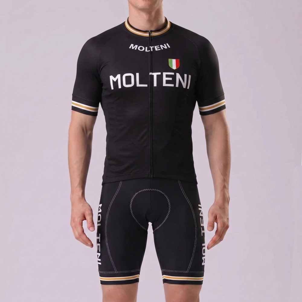 Black MOLTENI Short Sleeves Cycling Kits