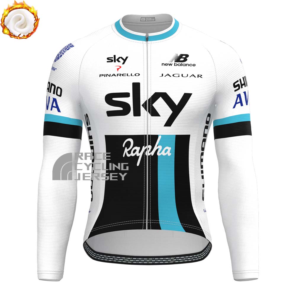 Sky Rapha Fleece Long Cycling Jersey
