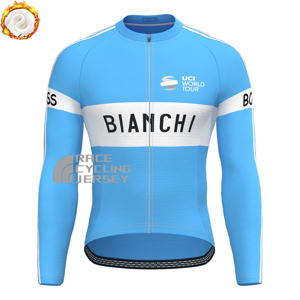 UCI BOOS Bianchi Fleece Long Sleeves Cycling Kits