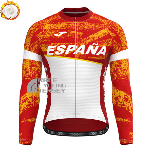 ESPANA White Fleece Long Sleeves Cycling Kits