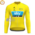 2015 Sky Yellow Fleece Long Cycling Jersey